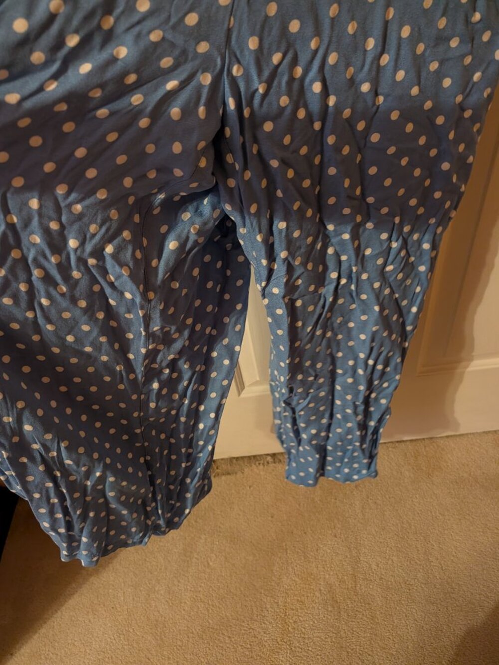 Torrid Wide Leg Blue and White Polka Dot Jumper ~ 3 Short NWT  (3X) - Picture 2 of 4